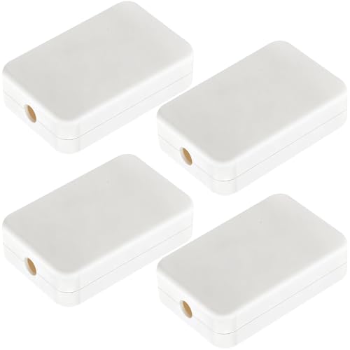 4 Stück Abzweigdose Mini 55x35x15mm Verteilerdose Klein Klemmdose Aufputz Aufputzdose Weiß Abzweigkasten Flach aus ABS für Elektronikprojekte Leiterplattengehäuse