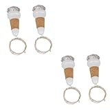 Zerodeko 4 Stück Wiederauf Ladbare Weinstopfen-lichterkette Diamantflaschenlichter Weihnachtsbeleuchtung Aus Kork Weinflasche Diamant- Gebührenpflichtig Aufleuchten Metall