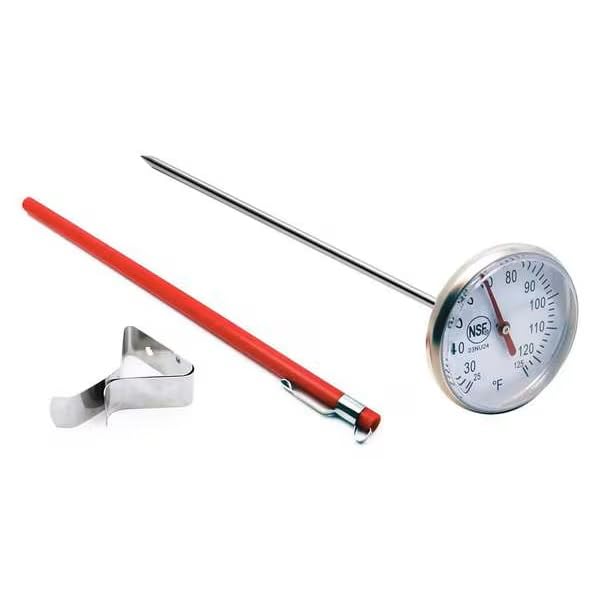 8" Stem Analog Dial Pocket Thermometer, 50 Degrees to 550 Degrees F