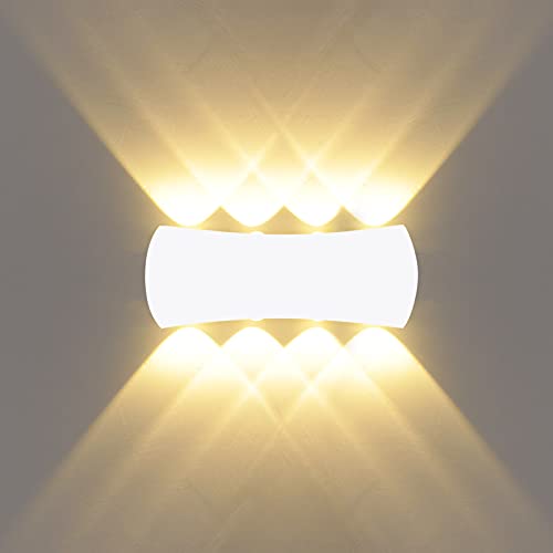 KAWELL 8W Modern Wall Lamp LED Wall Light Up Down Aluminum Wall Wash Light Indoor Outdoor Waterproof IP65 for Bathroom Porch Bedroom Corridor Living Room Stairs Hallway