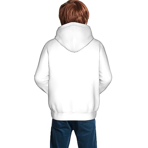 White Kid Hoodies Boys Sweatshirts Girls Pullover with Pocket4