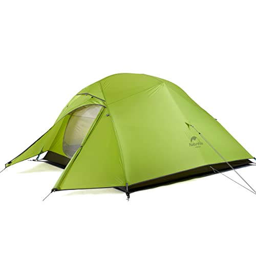 Naturehike Cloud-Up 3 Person Lightweight Backpacking Tent with Footprint - 3 Season Free Standing Dome Camping Hiking Waterproof Backpack Tents(20D Mustard Green)