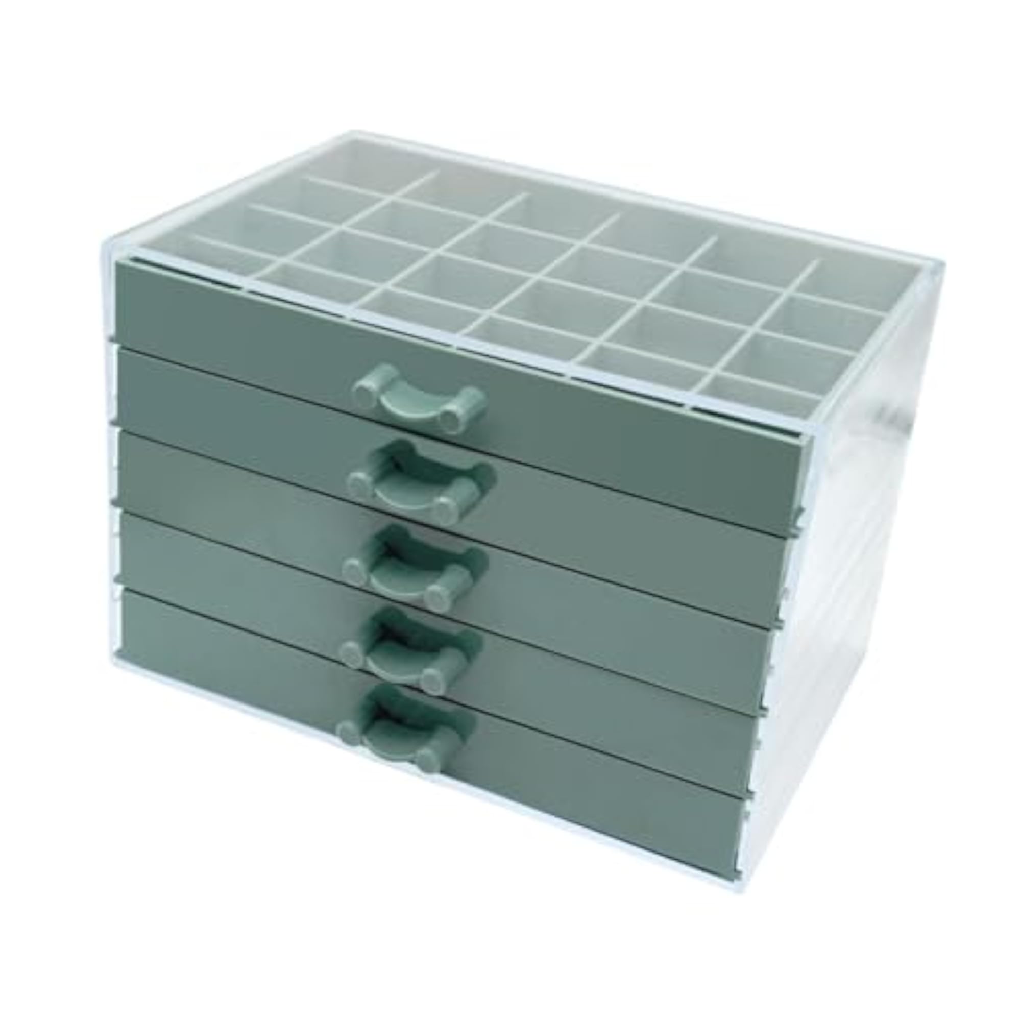 Dustproof Drawer Box Case for Art Small Items Green