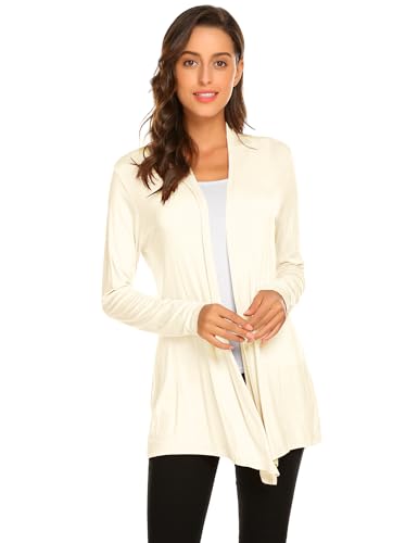 Image of Newchoice Womens Casual Lightweight Long Sleeve Cardigan Soft Drape Open Front Fall Dusters (S-3XL)