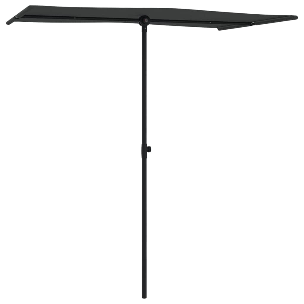 Ombrellone da giardino rettangolare da 180 x 110 cm, con palo in alluminio, regolabile in altezza, pieghevole, girevole, per giardino, balcone, terrazza, verde
