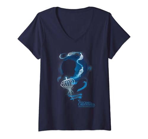 Womens Fantastic Beasts 2 Newt Silhouette V-Neck T-Shirt