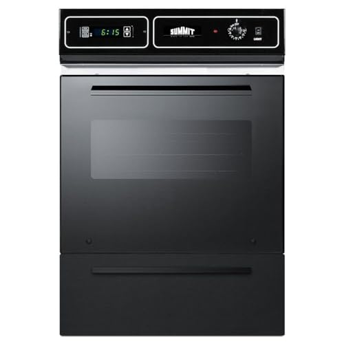 Summit Appliance WEM715KW 24" Wide Electric Wall Oven, 115V, 2.92 cu.ft, Pre-Install Plug, Easy Dial Controls, Digital Clock and Timer, Adjustable Racks, Made In USA (White)