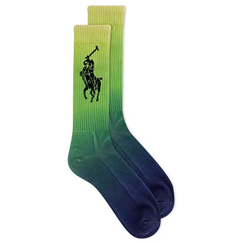 Image of Polo Ralph Lauren Men's Dip Dye Crew Socks, Blue/Green, Large