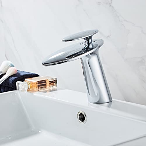 Robinetterie eau chaude et froide avec jet cascade design pour évier et lavabo