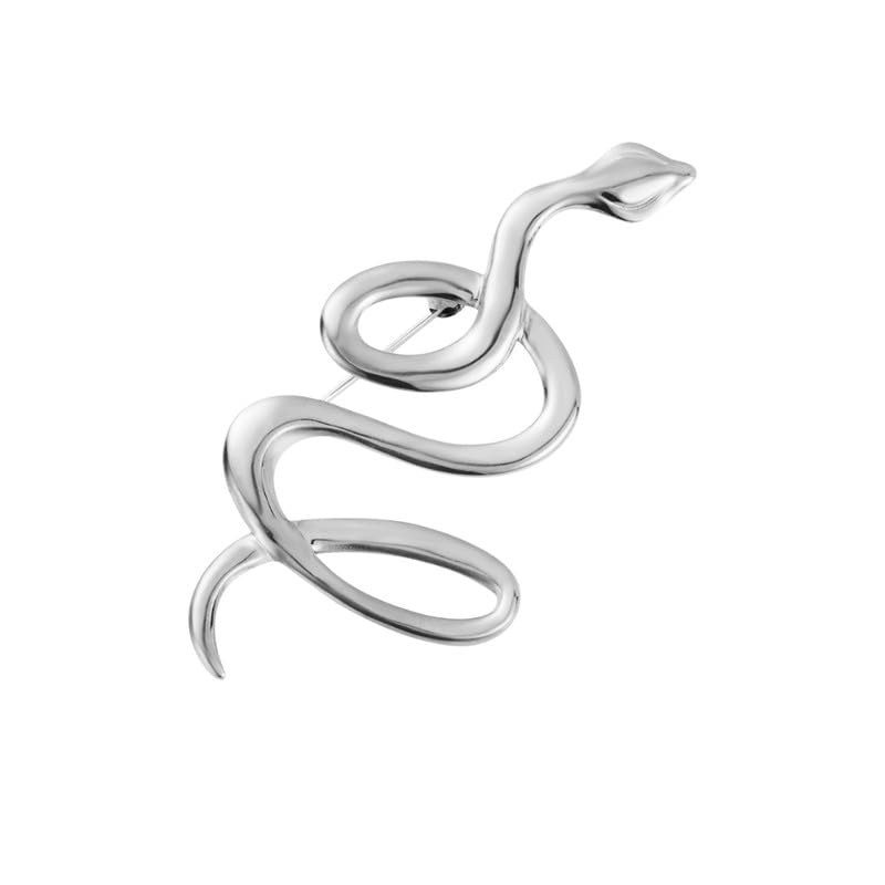 Generic Personalized Titanium Stainless Steel Curved Loop Brooch | Retro Metallic Wave Lapel Pin Jewellery for Men and Women-image-20