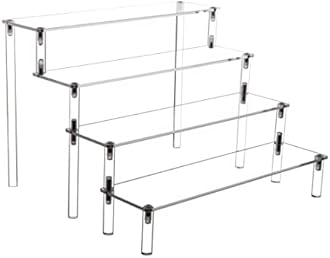 ihomecooker Acrylic Stands for Display,4 Tier Clear Cupcakes Perfumes Figurines Display Stand Risers Shelf for Decoration and Organizer