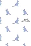 Roo Notebook: 6" x 9" Notebook with Blue Kangaroo Repeat Pattern Cover; 110 Blank Lined Pages; Matte Softcover; Blank Notebook