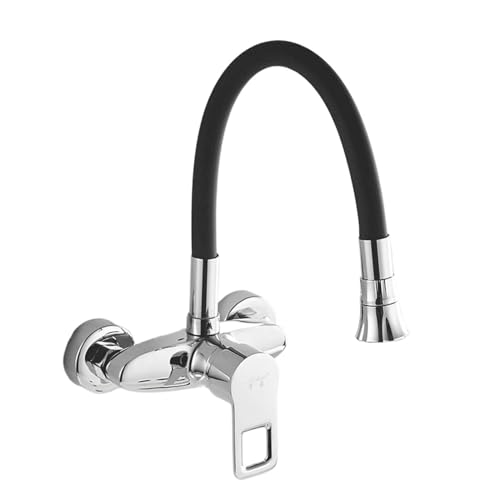 Grifo de cocina doble orificio de pared con rociador giratorio 360 B1 3