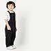 Amazon Essentials Unisex Babies' Unisex Baby and Toddlers' Soft Stretch Regular-Fit Denim Overalls, Black Wash, 18 Months