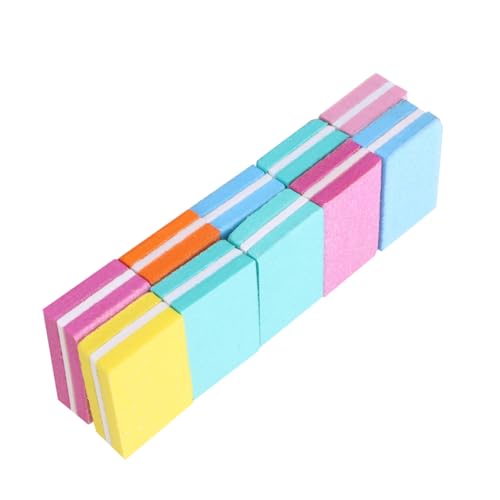 POPETPOP 10 piezas Bloques Esponja Limas Uñas Pulidoras Pequeñas Cuadradas Duraderas para Manicura Profesional y Doméstico Colores Surtidos