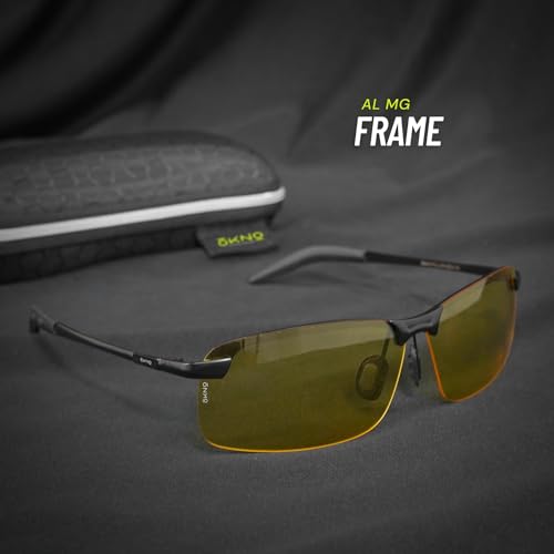 Image of Eyewearlabs OKNO | Polarized Night Driving Yellow Wrap-Around Branded Stylish Sunglasses For Men & Women | 100% UV Protection Shades | Cricket Sports Cycling Driving | Large | Troy