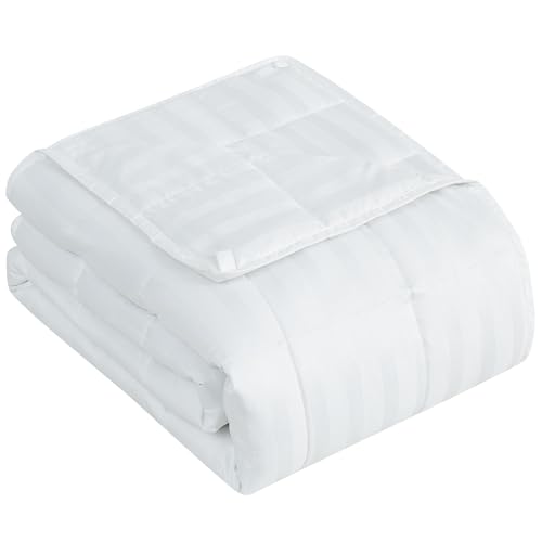 Image of yescool Weighted Blanket for Adults (20 lbs, 60 inch x 80 inch, Snowy Stripes) Heavy Blanket for Sleeping Perfect for 190-210 lbs, Queen Size Breathable Blanket with Premium Glass Bead, Machine Washable