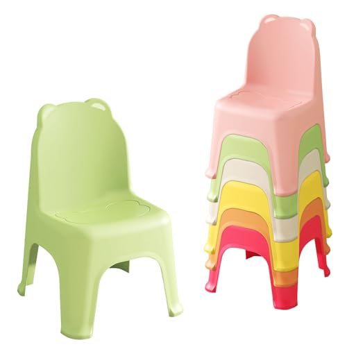 S, 6pcs Kids Plastic Classroom Chairs For Toddlers, Colorful Preschool Chairs For Classroom, Daycare, Children's Room, Playroom (rainbow, 6pcs)