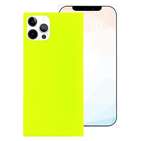Omorro Compatible with Neon Phone Rectangle iPhone 13 Pro Max Case for Women, Bright Neon Luxury Designer Flexible Soft Slim TPU Rubber Bumper Rectangle Edge Protective Girly Rectangle Phone Case Cover
