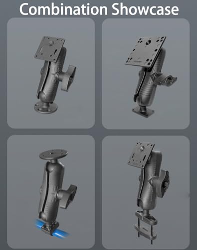 Bras à double prise 5,7 cm bras de serrage double pour rotule compatible RAM Mount