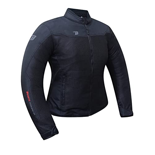 DEGEND Smart Lady | Chaqueta Moto para Mujer Resistente al Calor [ Verano ] con Protectores Removibles | Homologada, Negro, 3XL