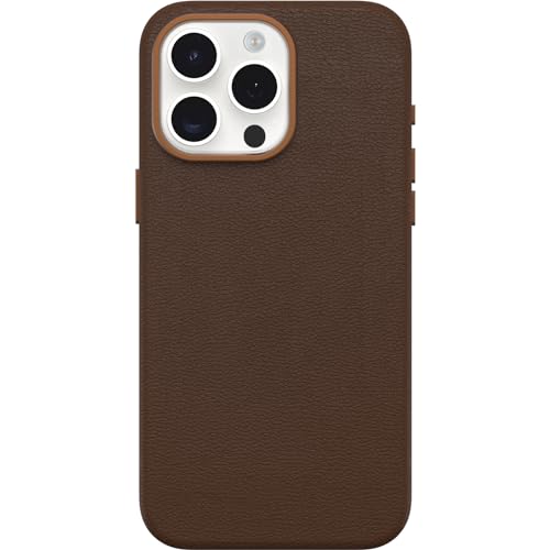 Image of OtterBox iPhone 15 Pro Max Symmetry Series Cactus Leather for MagSafe - Rich Adobe (Brown), Snaps to MagSafe, Ultra-Sleek, Raised Edges Protect Camera & Screen