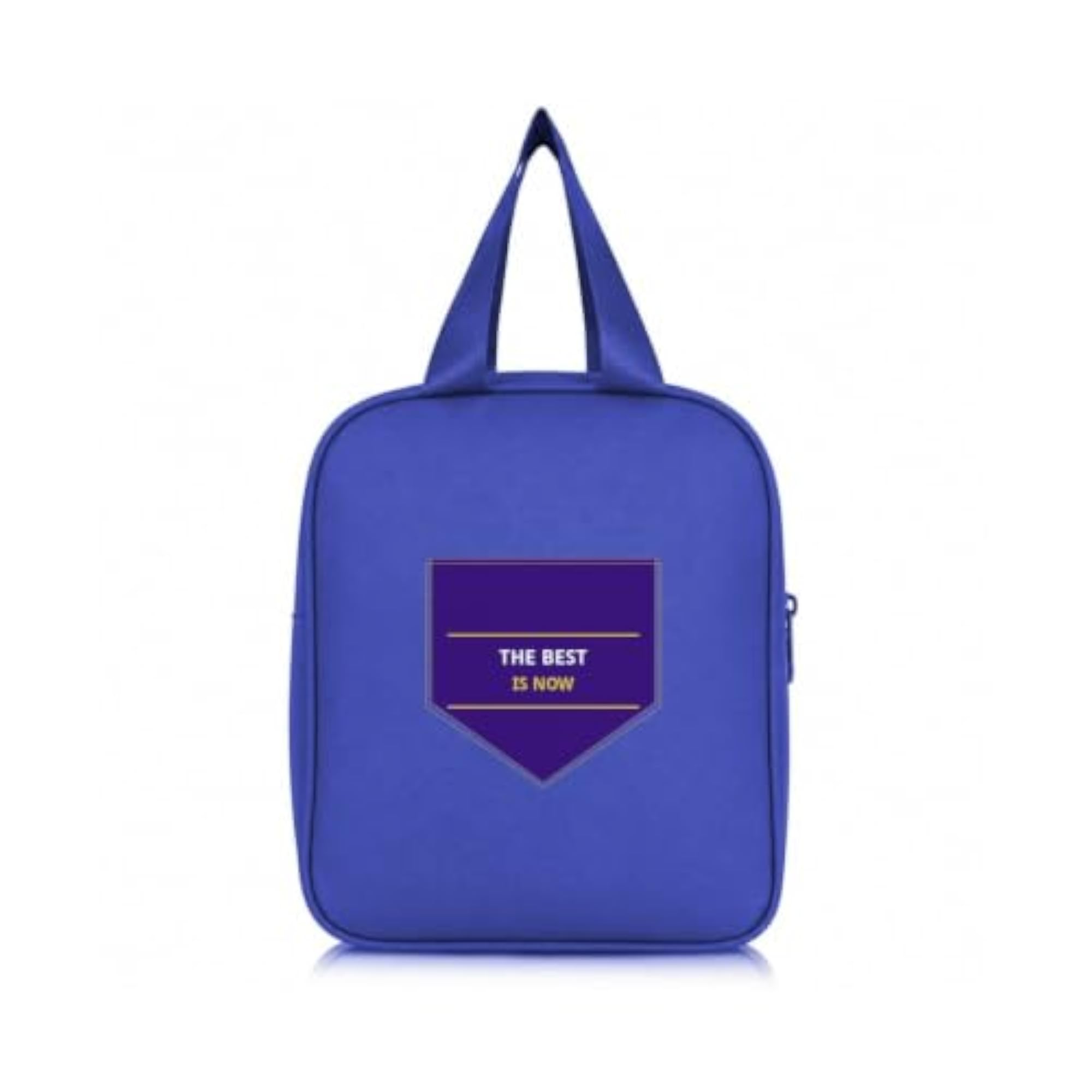 Reusable Portable Lunch Bag with Front Storage Pocket, Zipper Closure