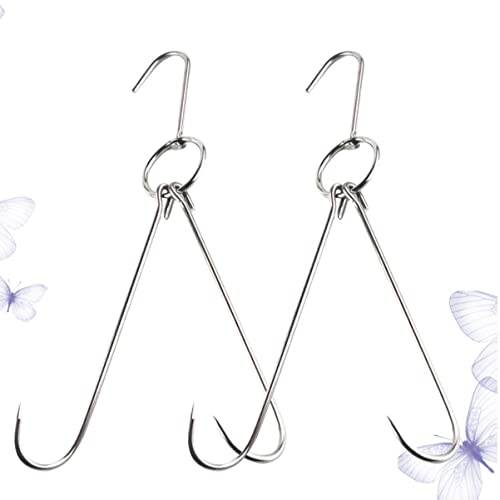 Mobestech 2 Pezzi Ganci per Carne Acciaio Inossidabile Gancio per Appendi Carne per Affumicatura