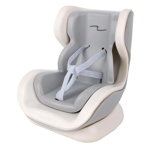 Doll Car Seat Doll Chair Model with Magnetic Base & Air Vent Clip Cute Car Safety Seat for 6.7in/17cm Toy Stylish Accessory for Collectors Display (Grey)