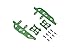 Aluminum Side Steps For Axial 1:24 SCX24 Deadbolt AXI90081 / Jeep Wrangler AXI00002-12Pc Set Green