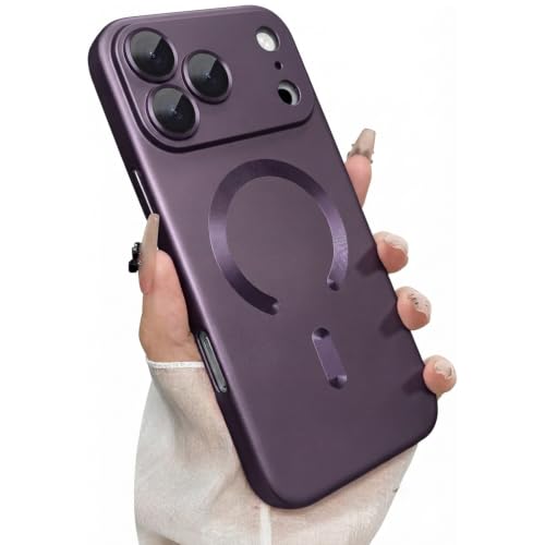 Image of DIZORO Magnetic Case for (iPhone 17 Pro Max) Case [Compatible with MagSafe][Built-in Camera Lens Protector] Slim Soft Silicone Bumper Shockproof Metallic Luster Back Cover Phone Case (Royal Deep)
