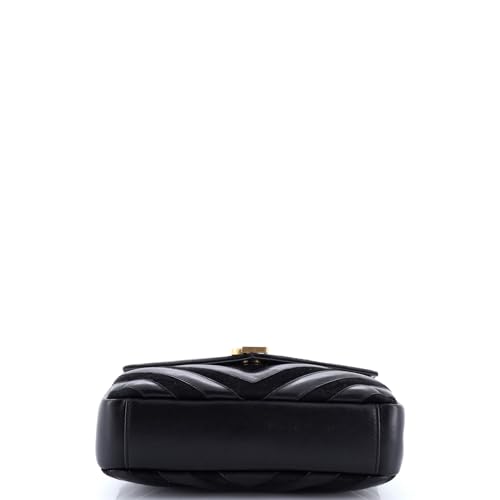Saint Laurent, Pre-Loved Classic Monogram College Bag Matelasse Chevron Leather and Suede Medium, Black4