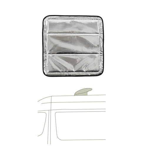 VanEssential Magnetic Insulated Blackout Roof Vent Cover Designed for (MaxxAir/Fantastic Fan) 16.5" x 16.5" - Reflective | Charcoal Gray