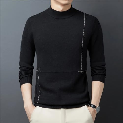 Pegsmio Thick Knitted Striped Sweater Men Autumn Winter Warm Wool Pullover4