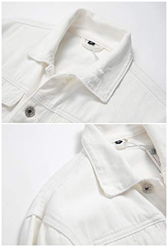 LZLER Men's Denim Jackets Distressed Destroyed Classic Vintage Slim Fit Ripped 2024 Fashion Trendy Trucker Jean Jackets3