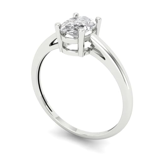 Clara Pucci 1.0 ct Oval Cut White Sapphire 14k Yellow Gold Solitaire Wedding Engagement Bridal Promise Ring2