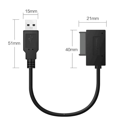 Cable adaptador USB 2.0 a Mini SATA II 13 pines miniatura 4