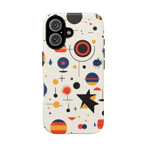 Coque iPhone 16 motif céleste abstrait et rigide mate