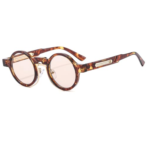 Lunettes de soleil rondes rétro LVTFCO punk pour homme et femme nuances dégradées UV400