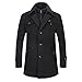 YOUTHUP Mantel Herren Wollmantel Winter Wolle Kurzmantel Regular Fit Herrenmantel Business Freizeit Wintermantel, Schwarz, M