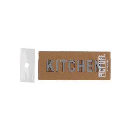 TQOOL 表札 プレート 裏両面テープ付き アクリル 日本製 PICT LIFE. KITCHEN グレー 1枚入 19x113mm 24787