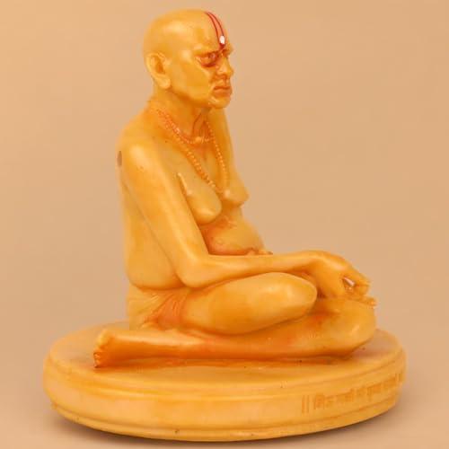 Image of KariGhar Swami Samarth Idol Perfect for Car Dashboard and House Warming Yellow