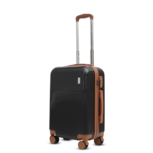 Image of Mode Maestro | Hard-Sided Polycarbonate Trolley Suitcase | 360 8-Wheel Easy Drag| Light-Weight | TSA Lock |3-Yr Warranty | Cabin Luggage Bag 20in (55cm (S), Black)