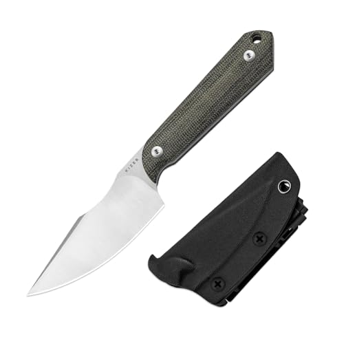 Kizer Mini Harpoon Fixed Blade Knife with Sheath, AEB-L Blade Hunting Knife with Micarta Handle, Camping Fixed Blade Small EDC knives for Hiking, Survival 1040SM2