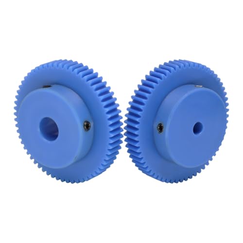 Plastic 1M-50T/60T aperture 6/8/10/12/15mm tooth pitch 3.14mm tooth height 10mm blue spur gear transmission component(14 mm,60 T
