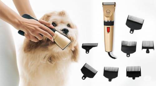 Máquina Profissional Silenciosa Sem Fio para Cães e Gatos | Kit Completo para Tosa Doméstica com Bat