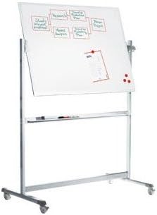 Stand Alone Revolvin Magnetic Free-Standing Whiteboard, 6' H x 7' W
