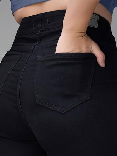 Image of Miss Chase A+ Women's Wide-Leg High Rise Regular-Length Stretchable Denim Jeans