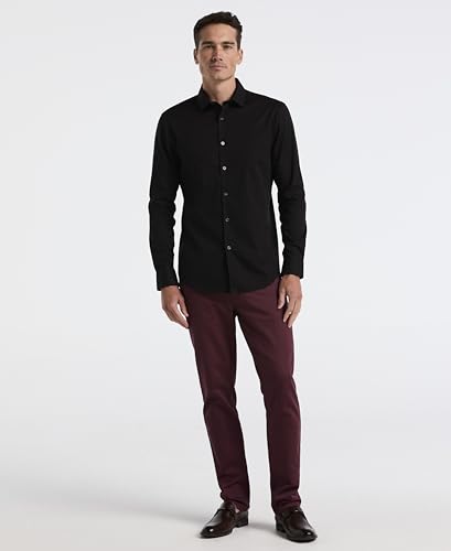 Perry Ellis Men's Dobby Cotton Long-Sleeve Dress Shirt Slim Fit and Stretch Fabric4