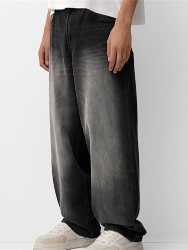 Sunloudy Men Baggy Jeans Relaxed Fit Wide Leg Denim Pants Vintage Hip Hop Straight Wide Leg Jeans Trousers Streetwear3